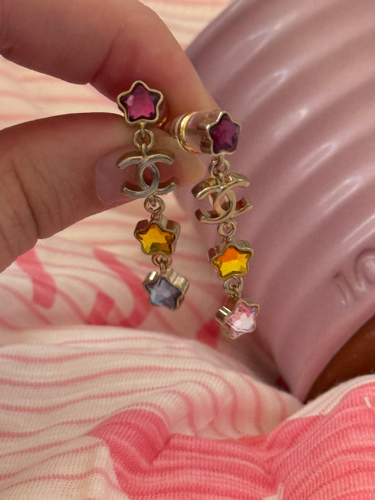 Rainbow Star Dangle Earrings