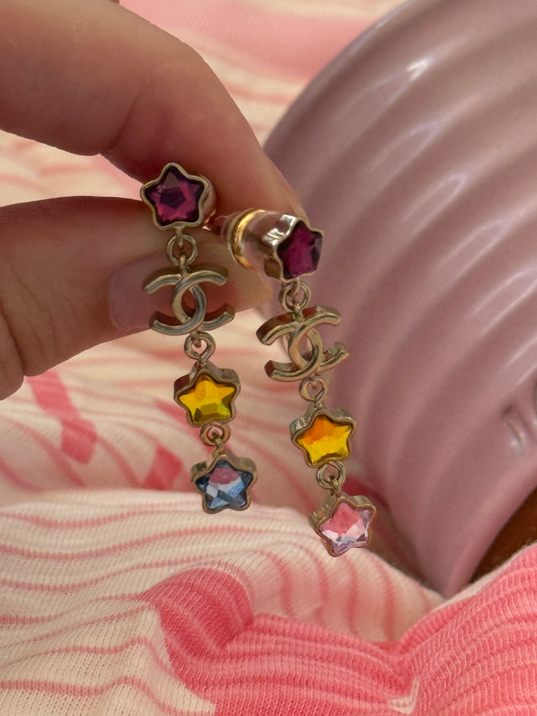 Rainbow Star Dangle Earrings
