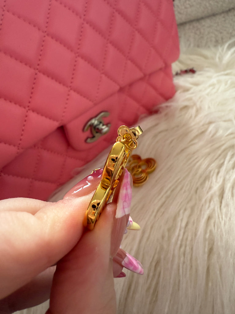 Gold Statement Floral Drop Earrings – Layered Petal Design