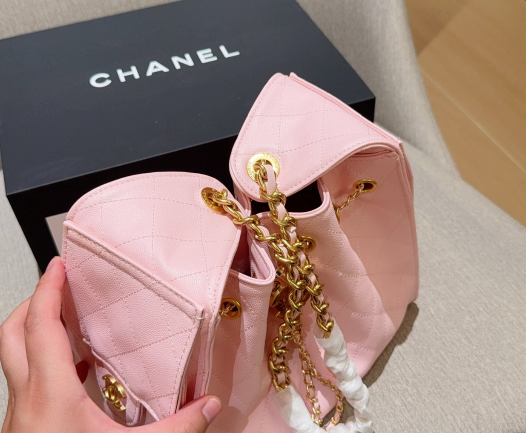Pre-Order | Quilted Drawstring Shoulder Bag – Pink