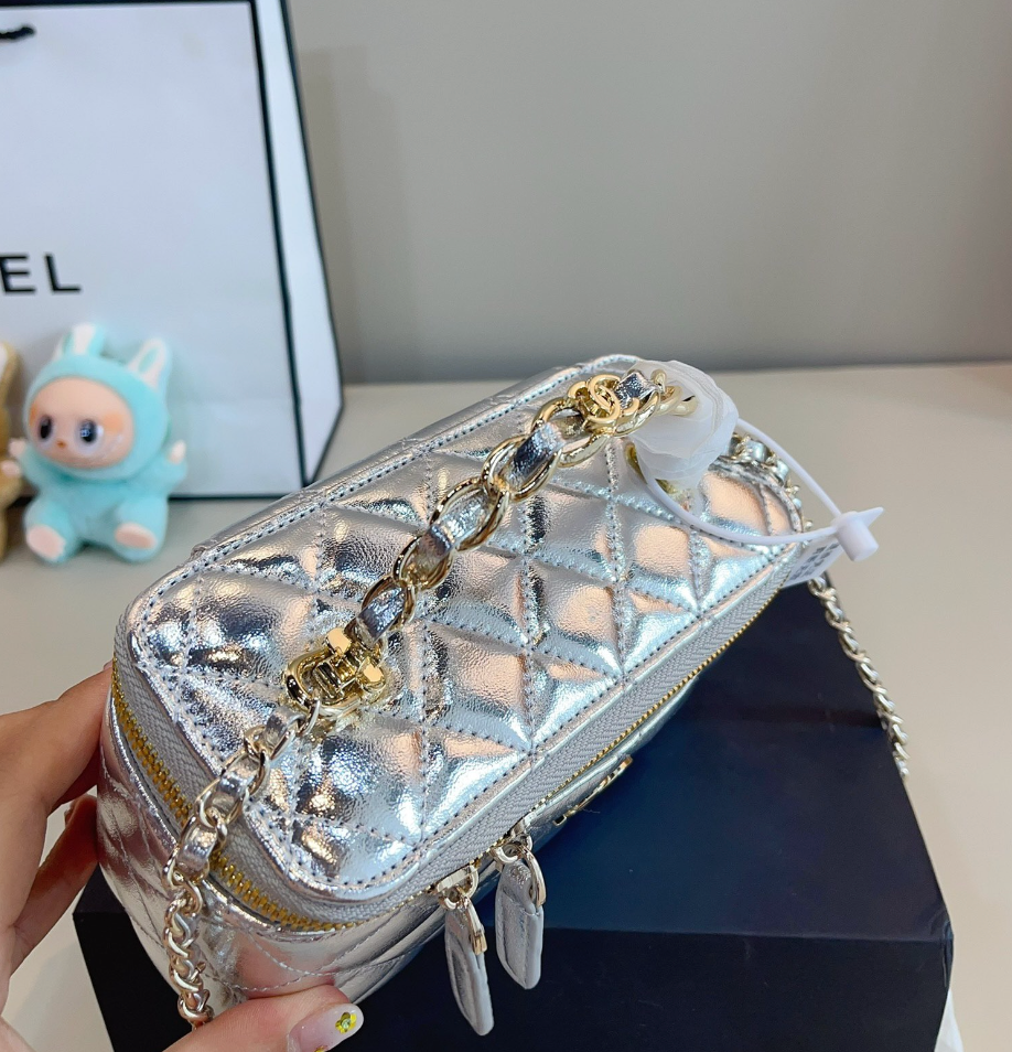 Pre-Order - Metallic Quilted Vanity-Style Bag