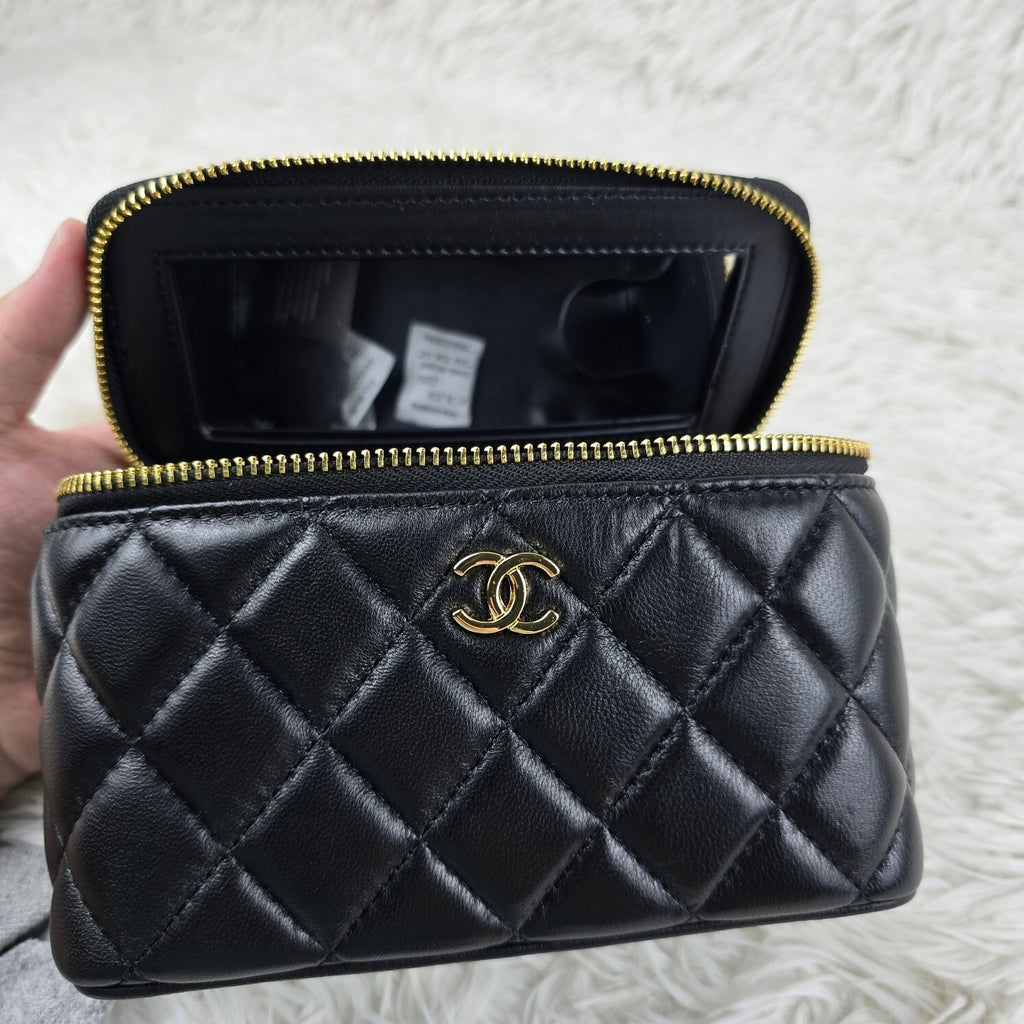 Pre-Order | Black Mini Vanity Bag with Gold Chain Handle