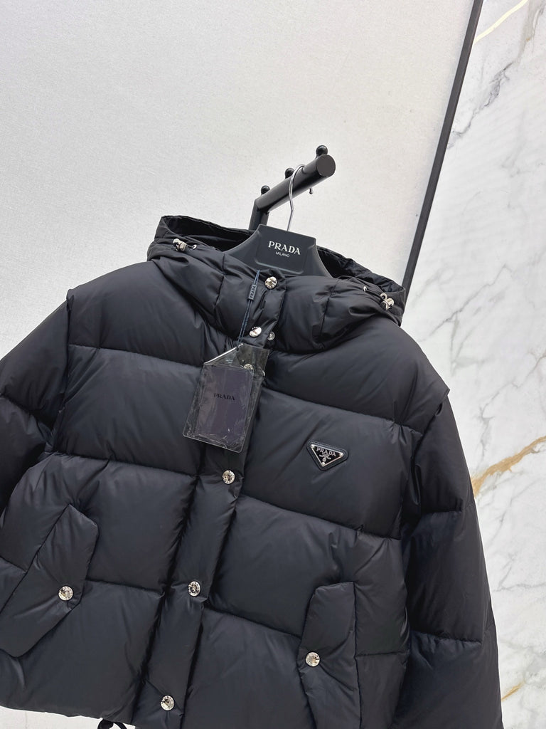 PRE ORDER Black Cropped Puffer Jacket