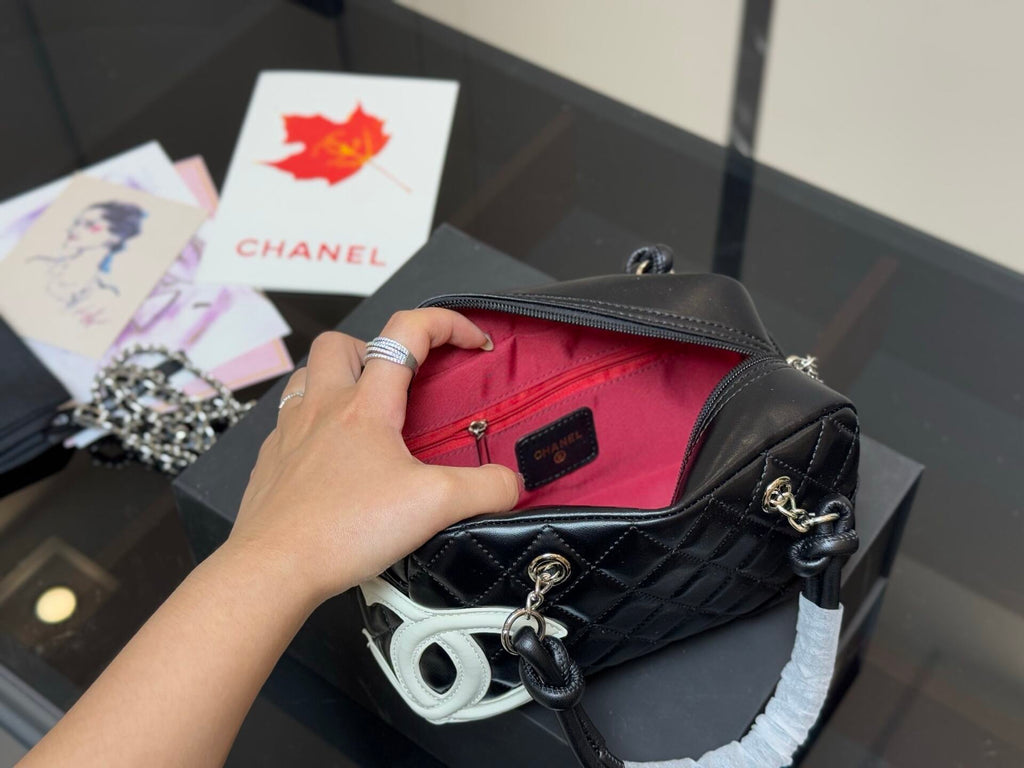 Pre-Order | Black Quilted Mini Top Handle Bag