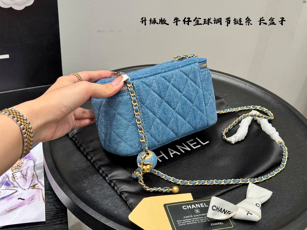 Pre-Order | Denim Crossbody Bag with Chain Strap