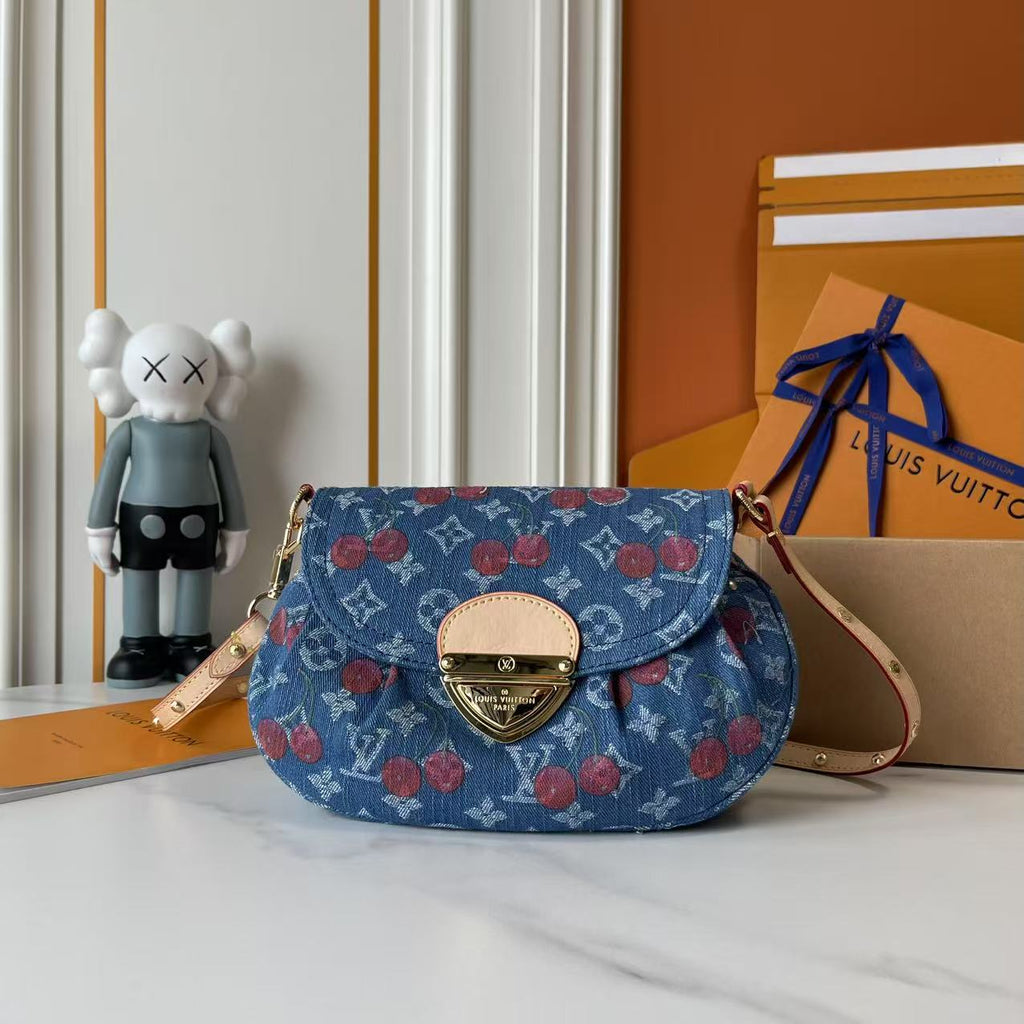 Pre-Order | Print Denim Shoulder Bag – Blue