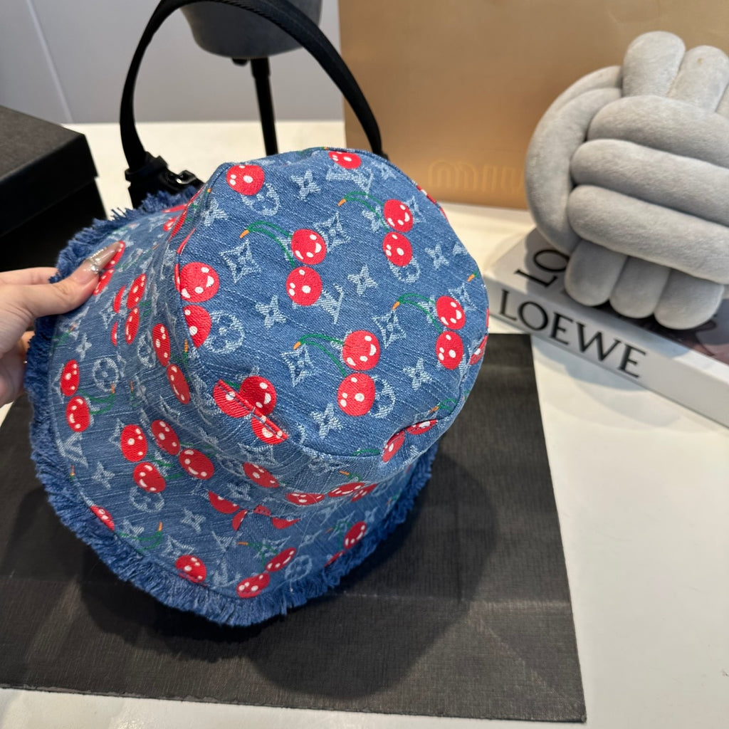 Pre-Order | Print Denim Bucket Hat – Blue
