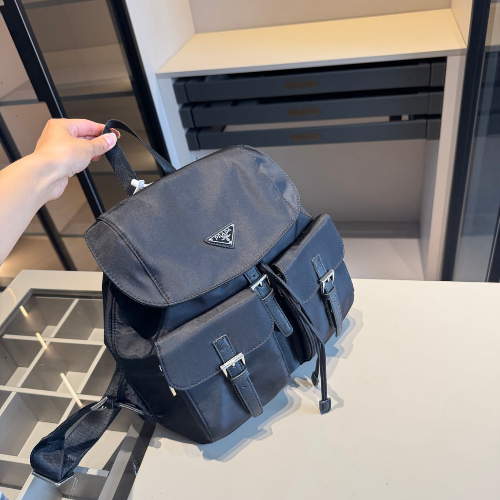 Pre-Order | Nylon Buckle Detail Backpack – Black