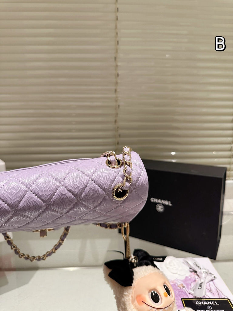 Pre-Order | Lilac Flap Shoulder Bag with Silver Hardware