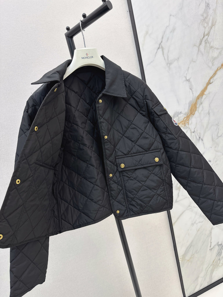 Pre-Order | Quilted Black Jacket with Gold Button Detail