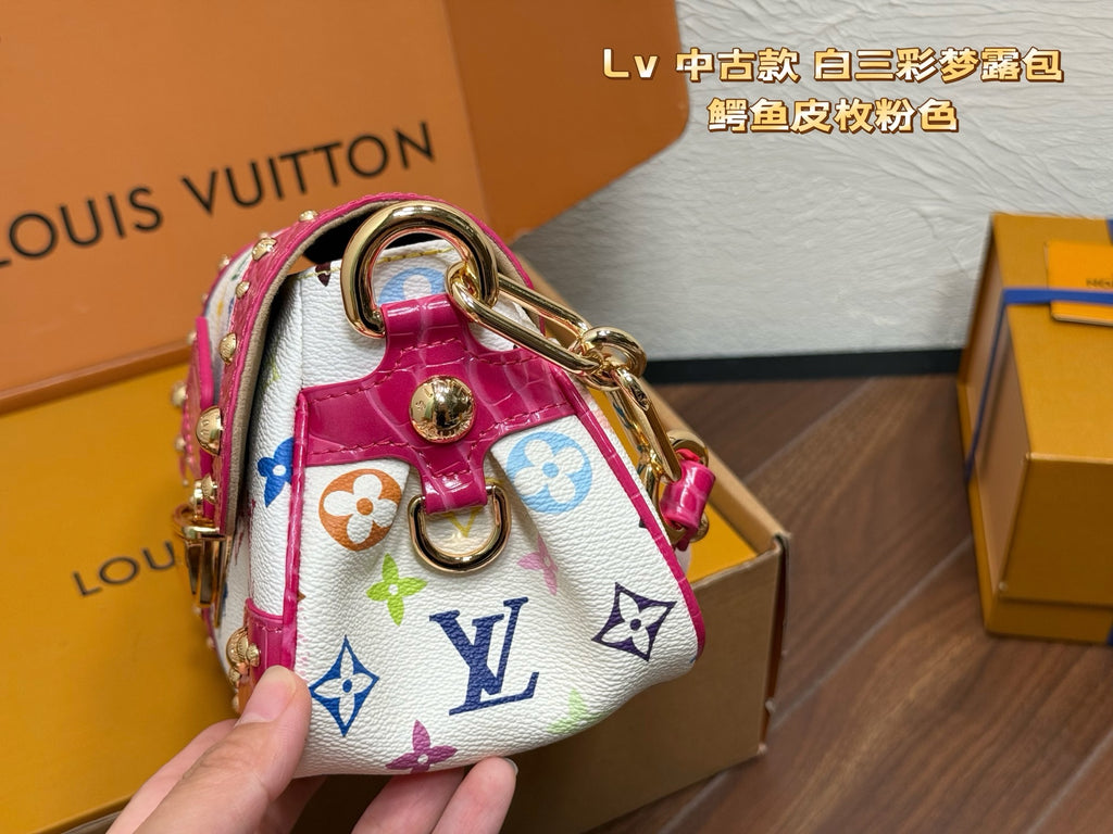 Pre-Order | Studded Multicolour Shoulder Bag – White & Pink