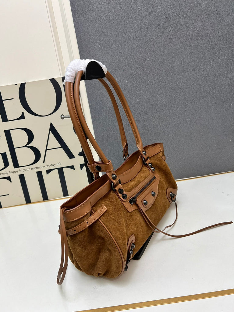 PRE-ORDER BROWN FAUX SUEDE BAG