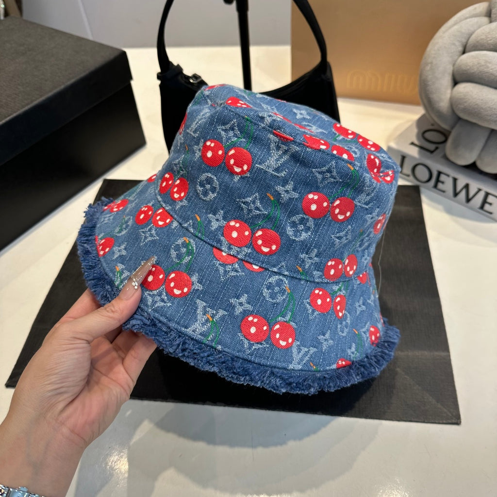 Pre-Order | Print Denim Bucket Hat – Blue