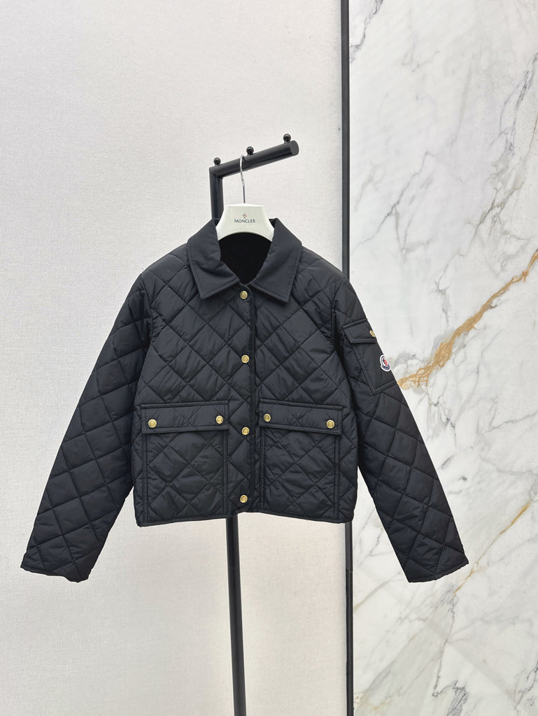 Pre-Order | Quilted Black Jacket with Gold Button Detail