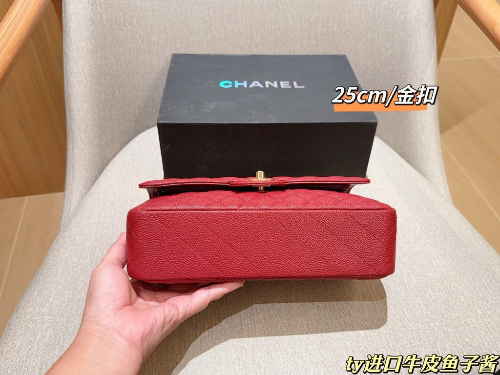 Pre-Order | Red Flap Shoulder Bag with Gold Hardware