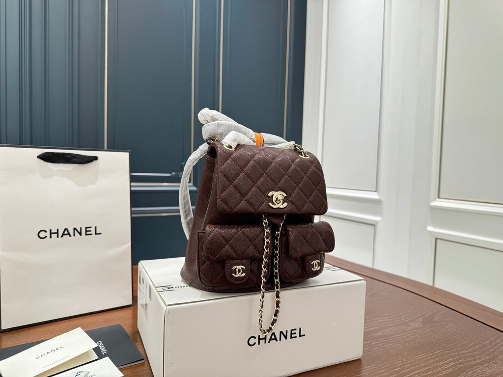 Pre-Order | Quilted Mini Backpack – Burgundy