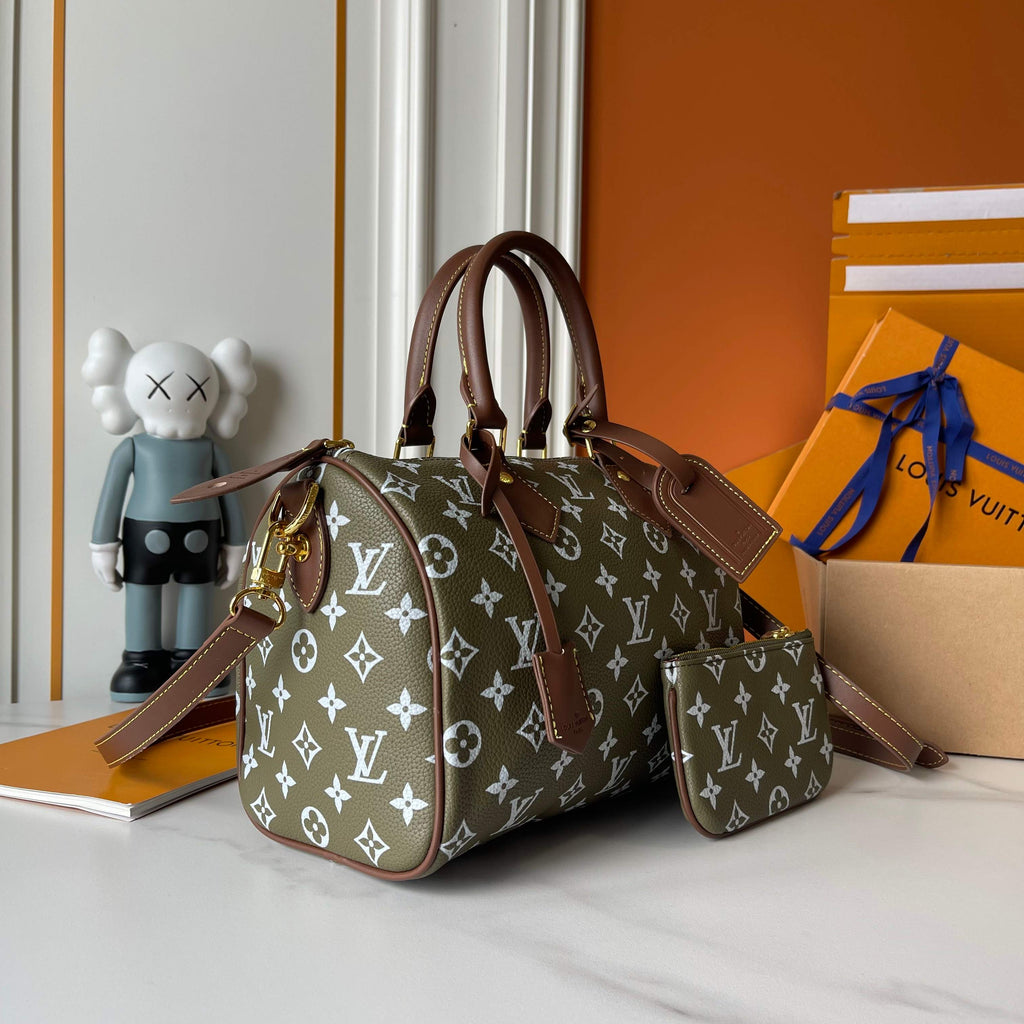 Olive Green Satchel Bag with Mini Pouch – Pre-Order